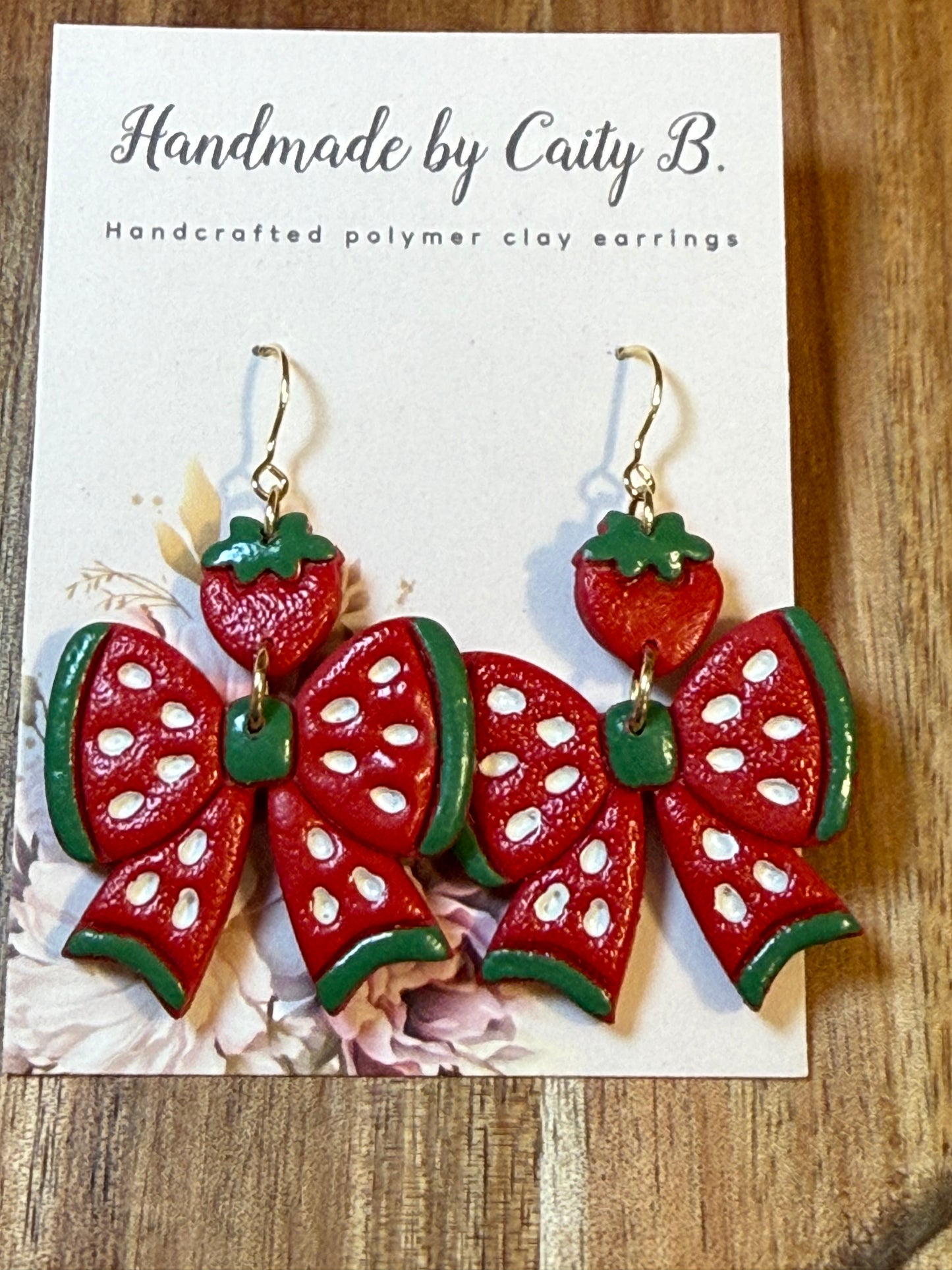 Strawberry bow dangles